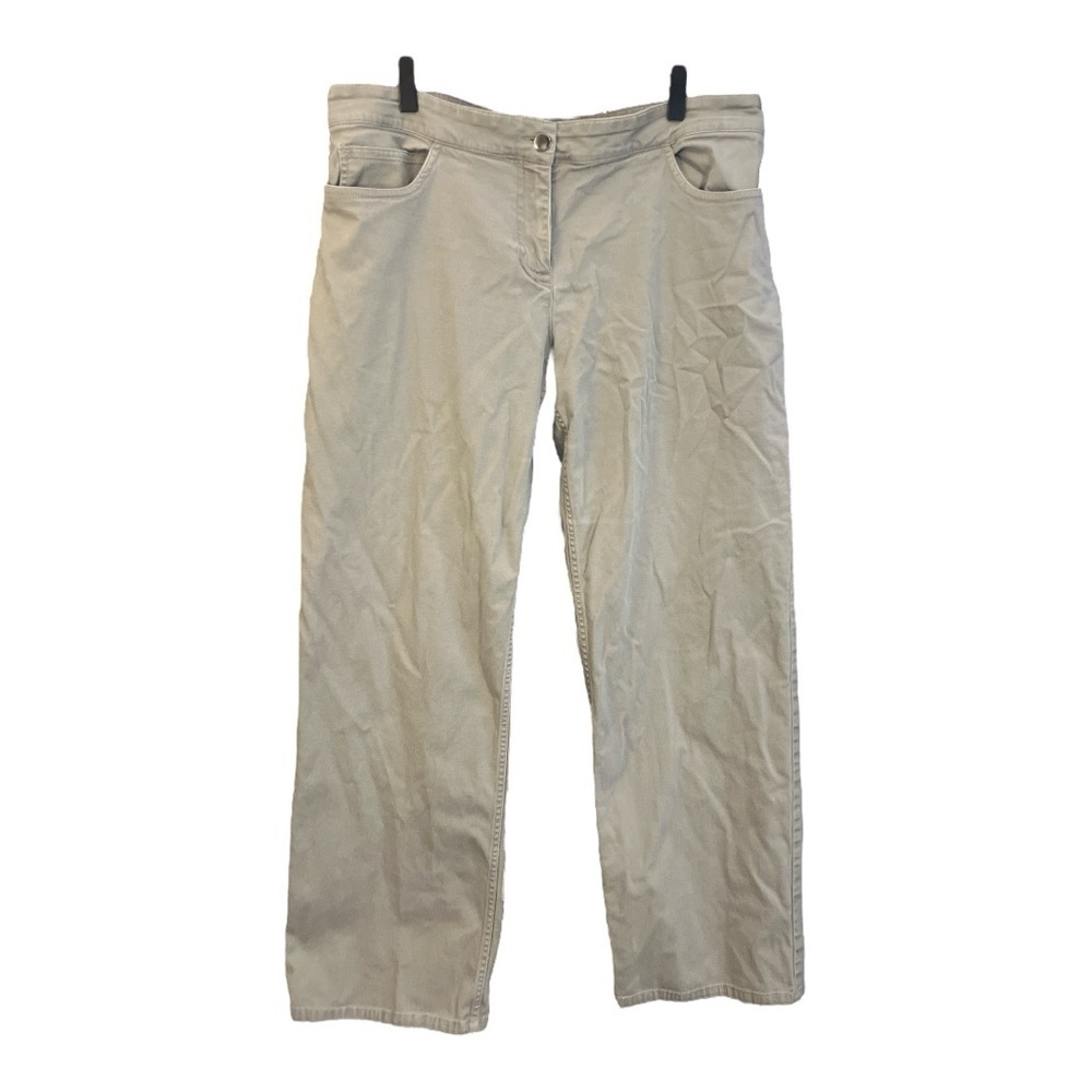 Eileen Fisher Grey Cropped Ankle Straight Leg Pants Size Large CA1